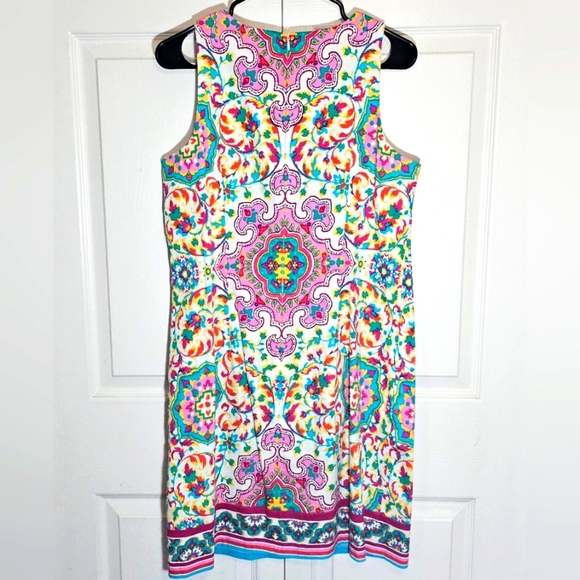 Maggy London Abstract Geometric Sheath Dress 10 Colorful Womens Party Wedding‎ - Picture 8 of 8